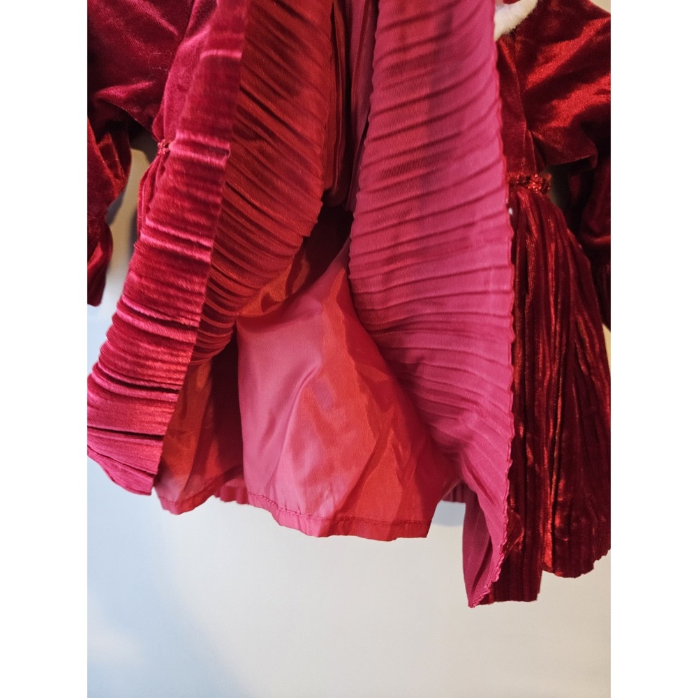Blueberi Boulevard Baby Girl Red Velvet Holiday Dress 3–6M Faux‎ Fur Collar Xmas - Picture 5 of 8